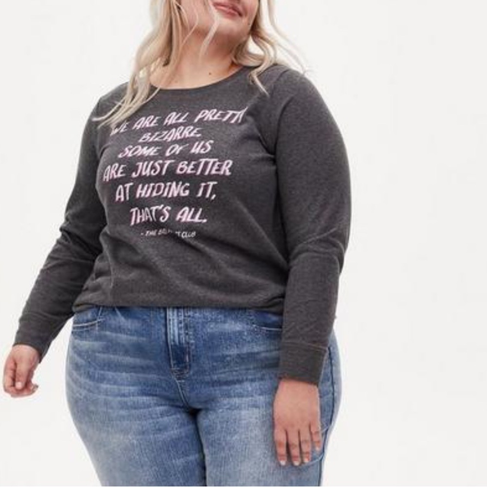 Torrid The Breakfast Club Charcoal Grey Terry Sweatshirt